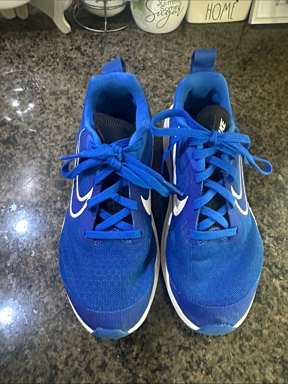 Nike Kids 3.5Y Blue & White Athletic Sneakers